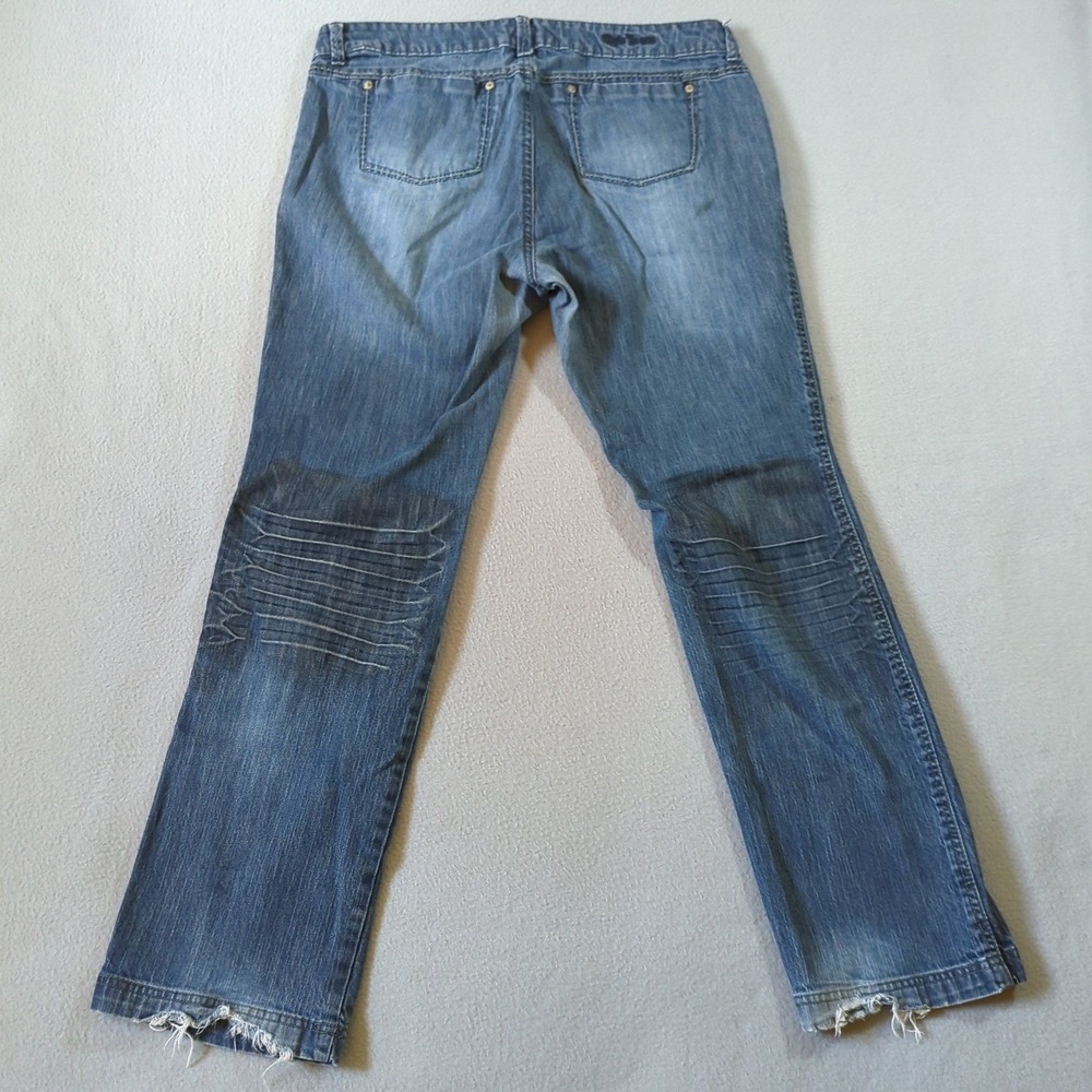 Tyte Jeans Womens Size 16 Medium Wash Distressed Straight Leg Y2K Denim - Picture 4 of 9